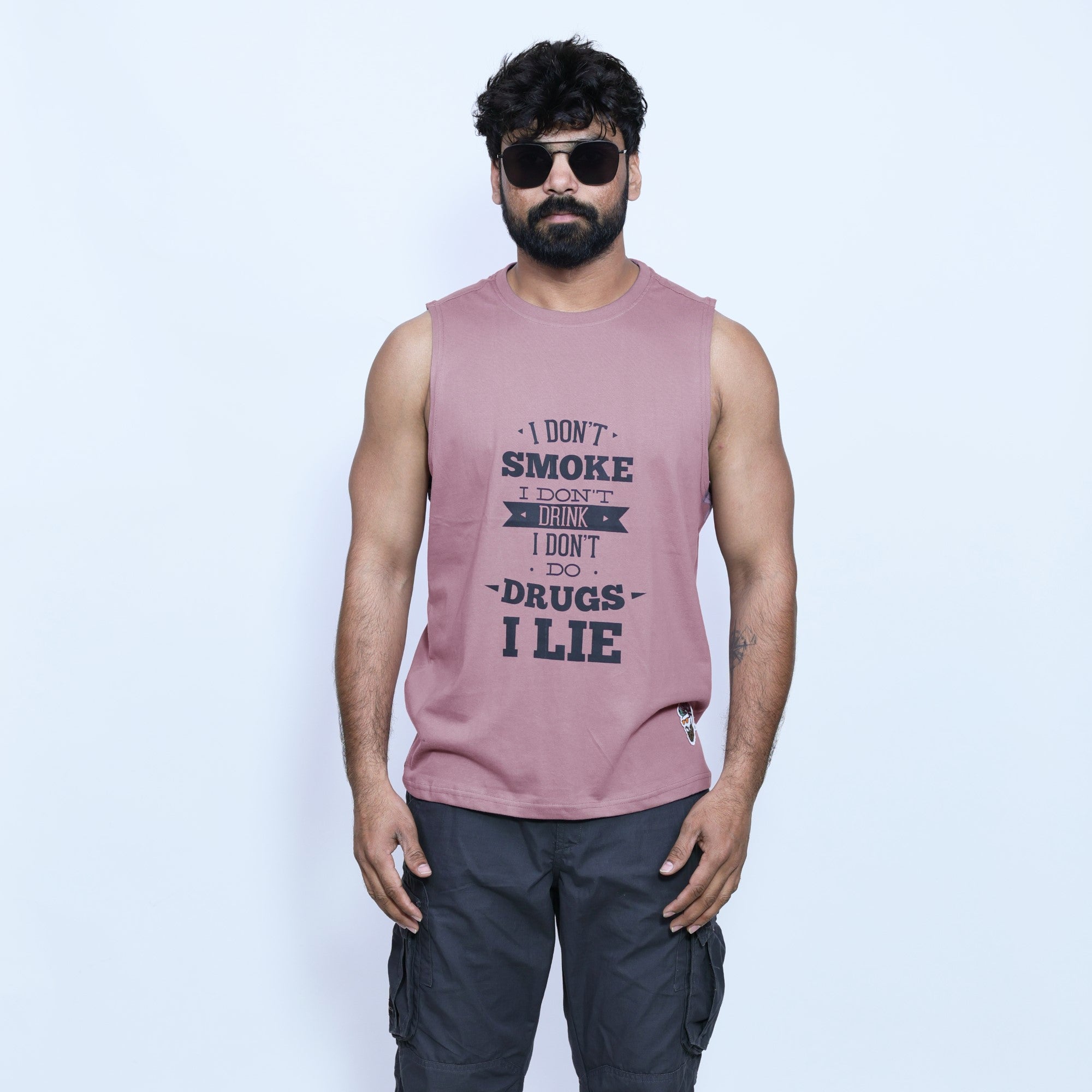 Purple Graphic Printed Sando