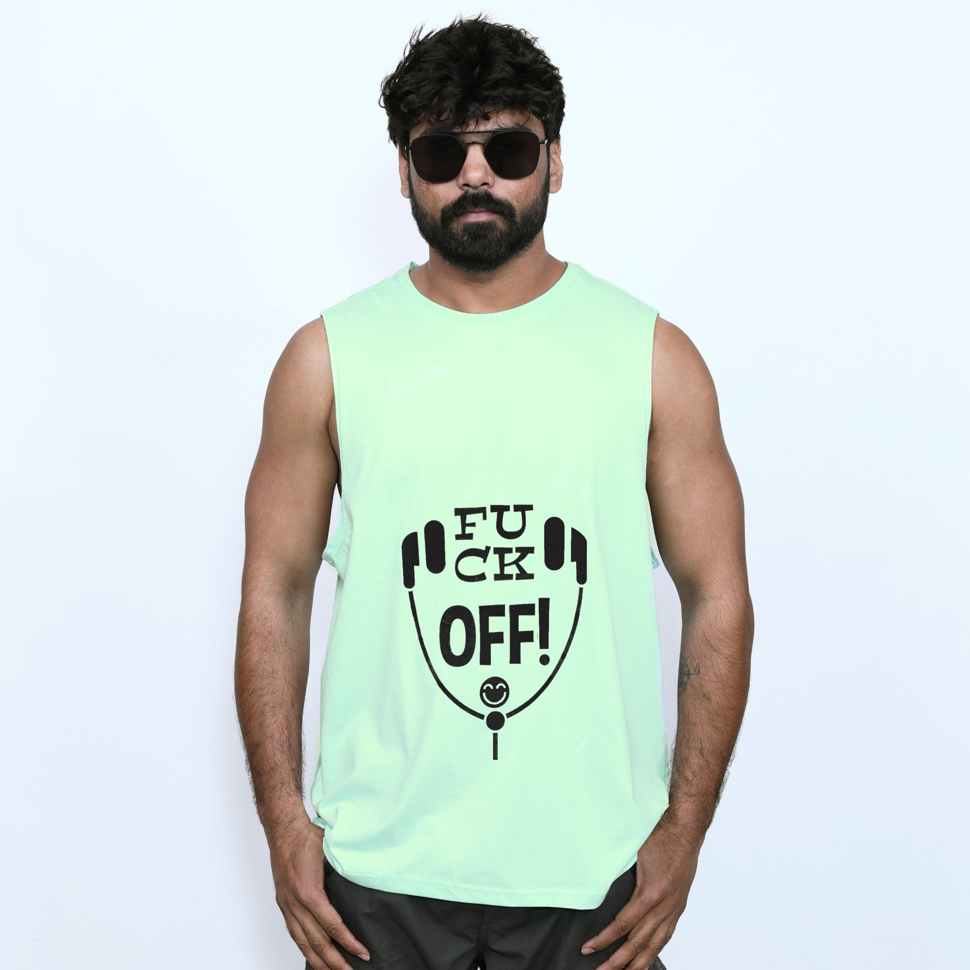 Neon Green Graphic Printed Sando