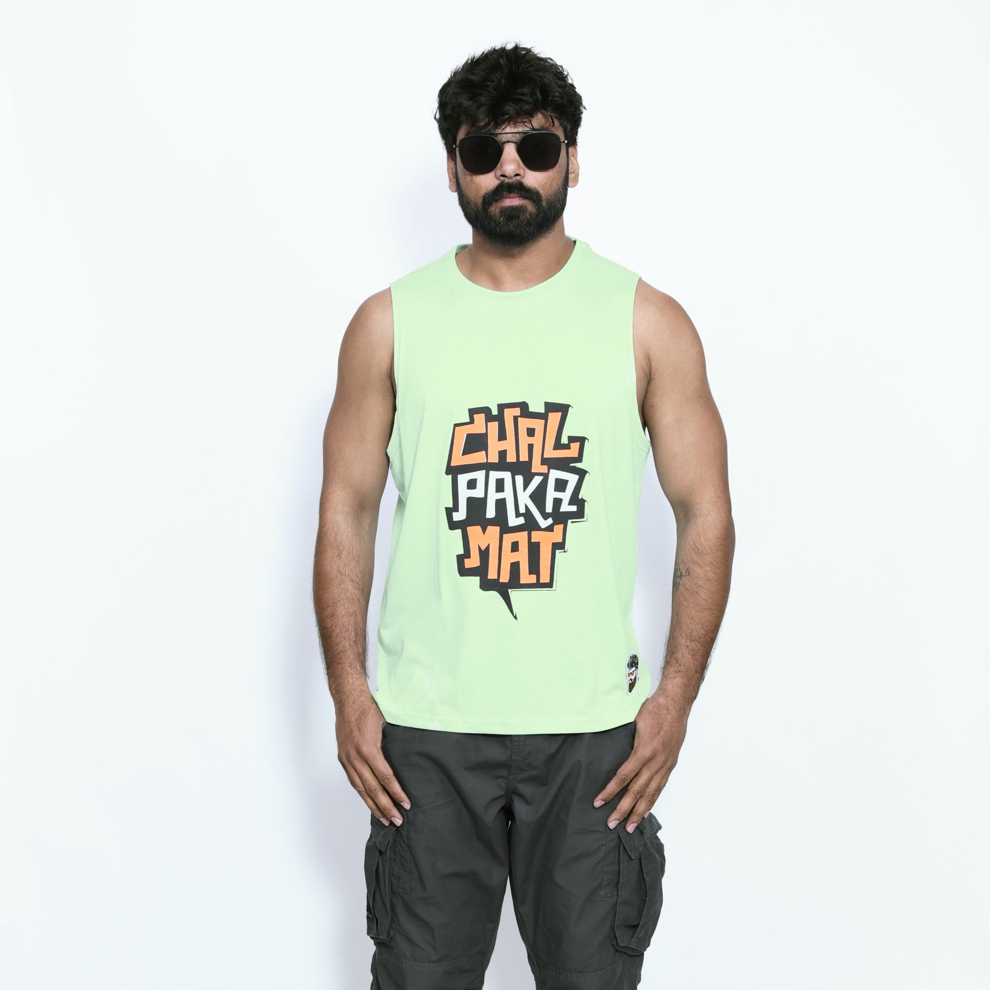 Men's Neon Green No Nonsense Graphic Sando